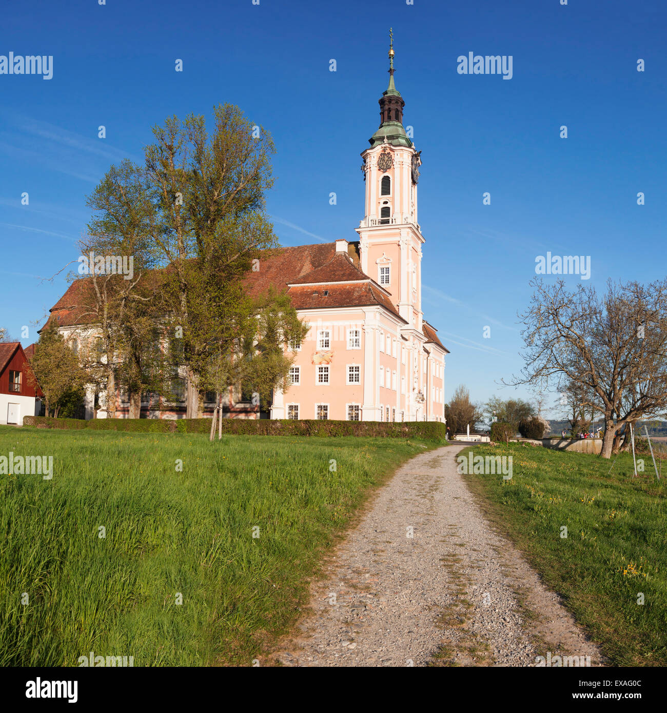 Pilgrimage church of Birnau Abbey in spring, Lake Constance, Baden-Wurttemberg, Germany, Europe Stock Photo