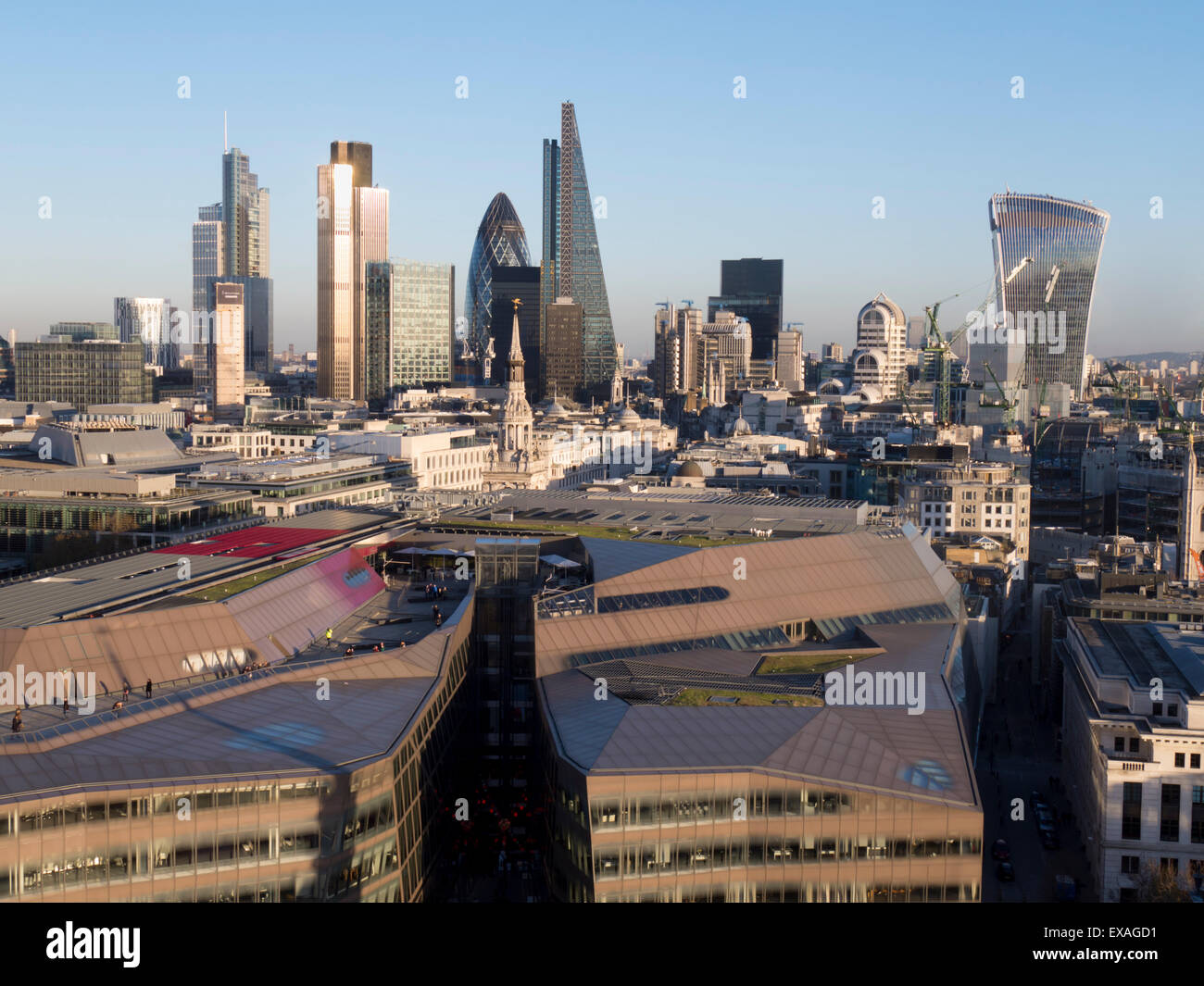 City skyline from St. Pauls, London, England, United Kingdom, Europe Stock Photo