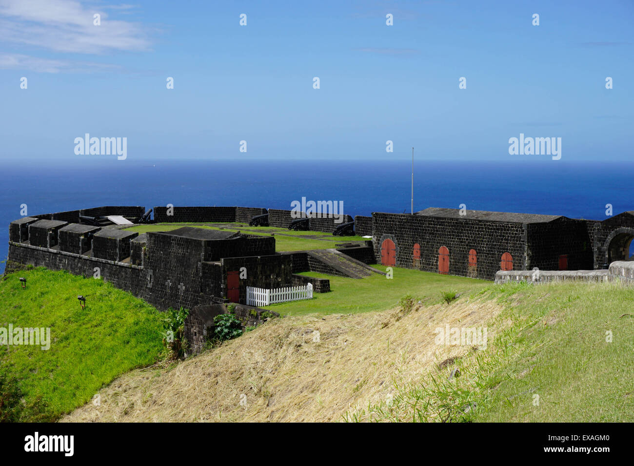 Brimstone Hill Fortress, UNESCO Site, St. Kitts, St. Kitts and Nevis, Leeward Islands, West Indies, Caribbean, Central America Stock Photo