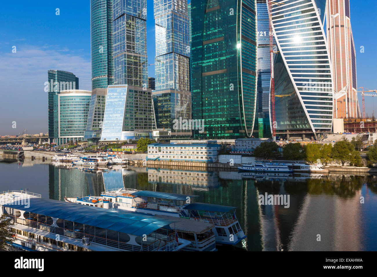 Skyscrapers of the Modern Moscow-City International business and finance development, Moscow, Russia, Europe Stock Photo