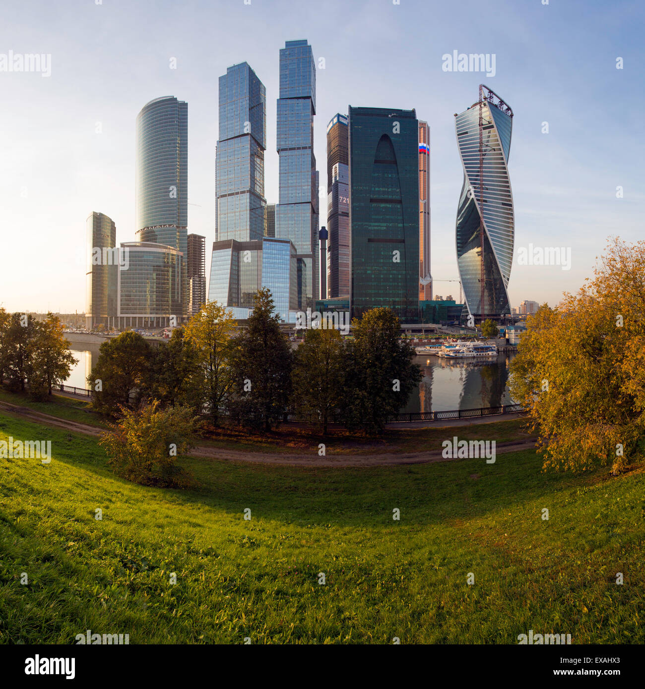 Skyscrapers of the Modern Moscow-City International business and finance development, Moscow, Russia, Europe Stock Photo