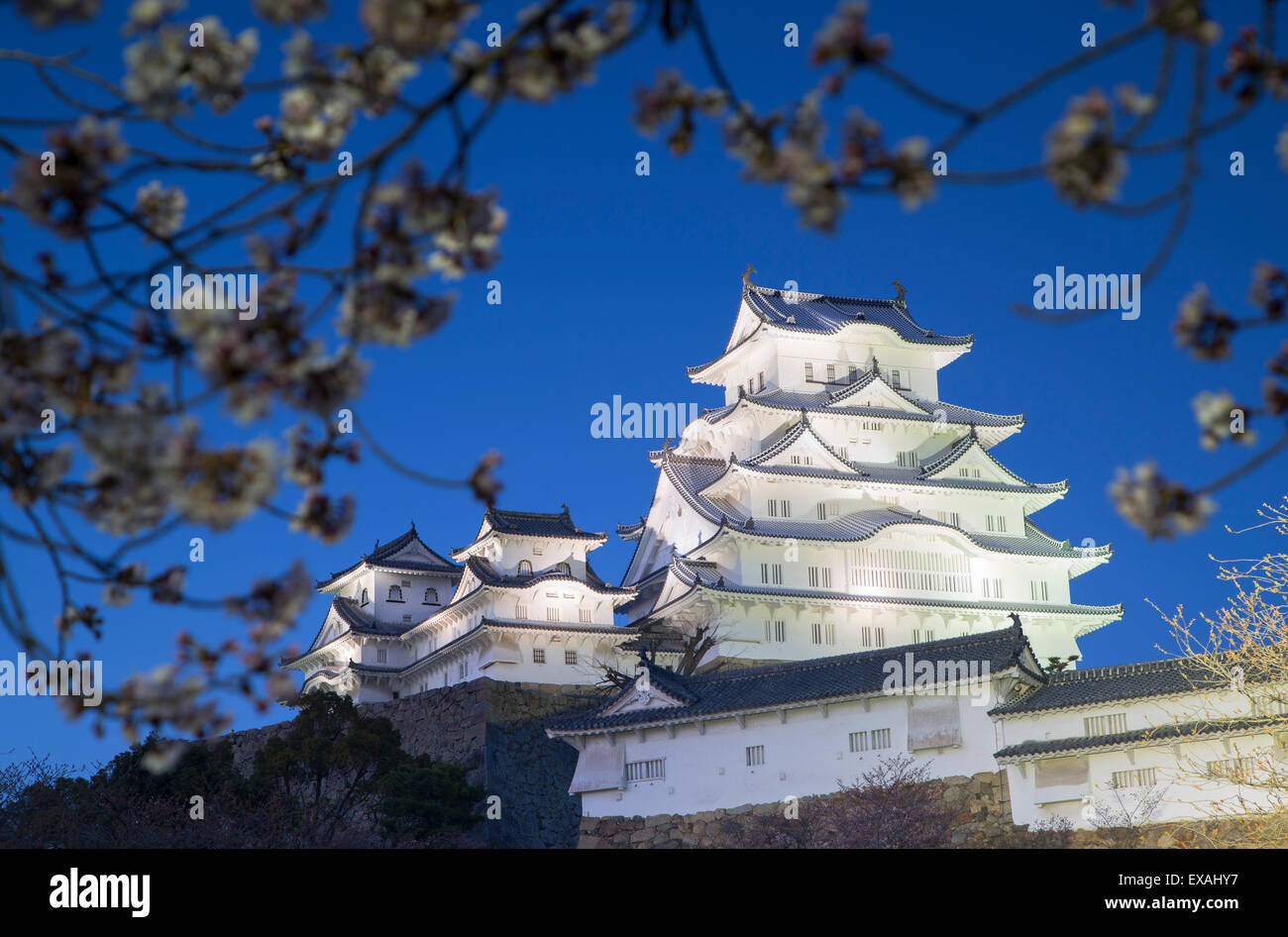 Himeji Castle, UNESCO World Heritage Site, at dusk, Himeji, Kansai