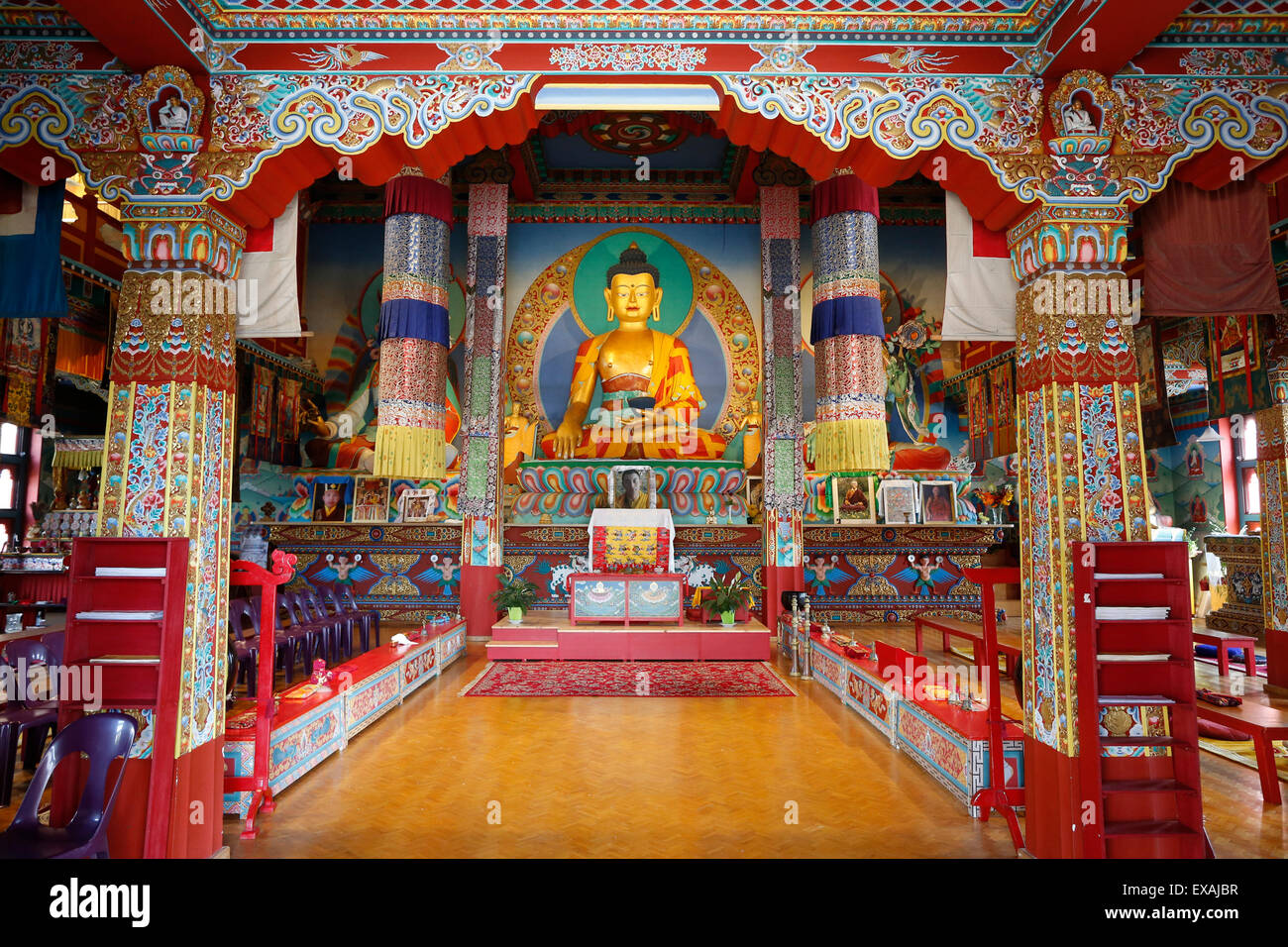 Shakyamuni Buddha, Temple of the Thousand Buddhas, Dashang Kagyu Ling congregation, La Boulaye, Saone-et-Loire, Burgundy, France Stock Photo