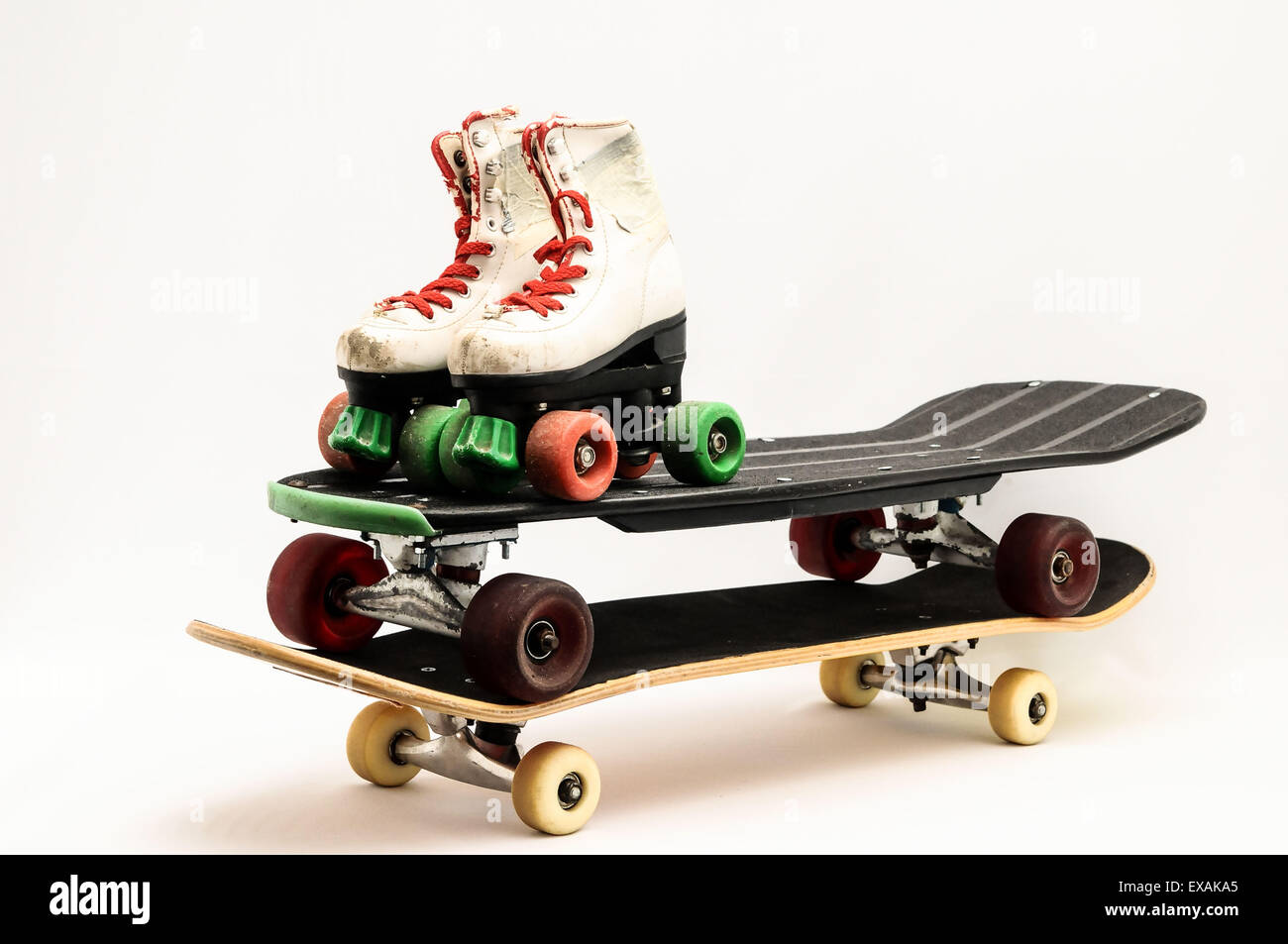 Old Used Wooden Skateboard Stock Photo - Alamy