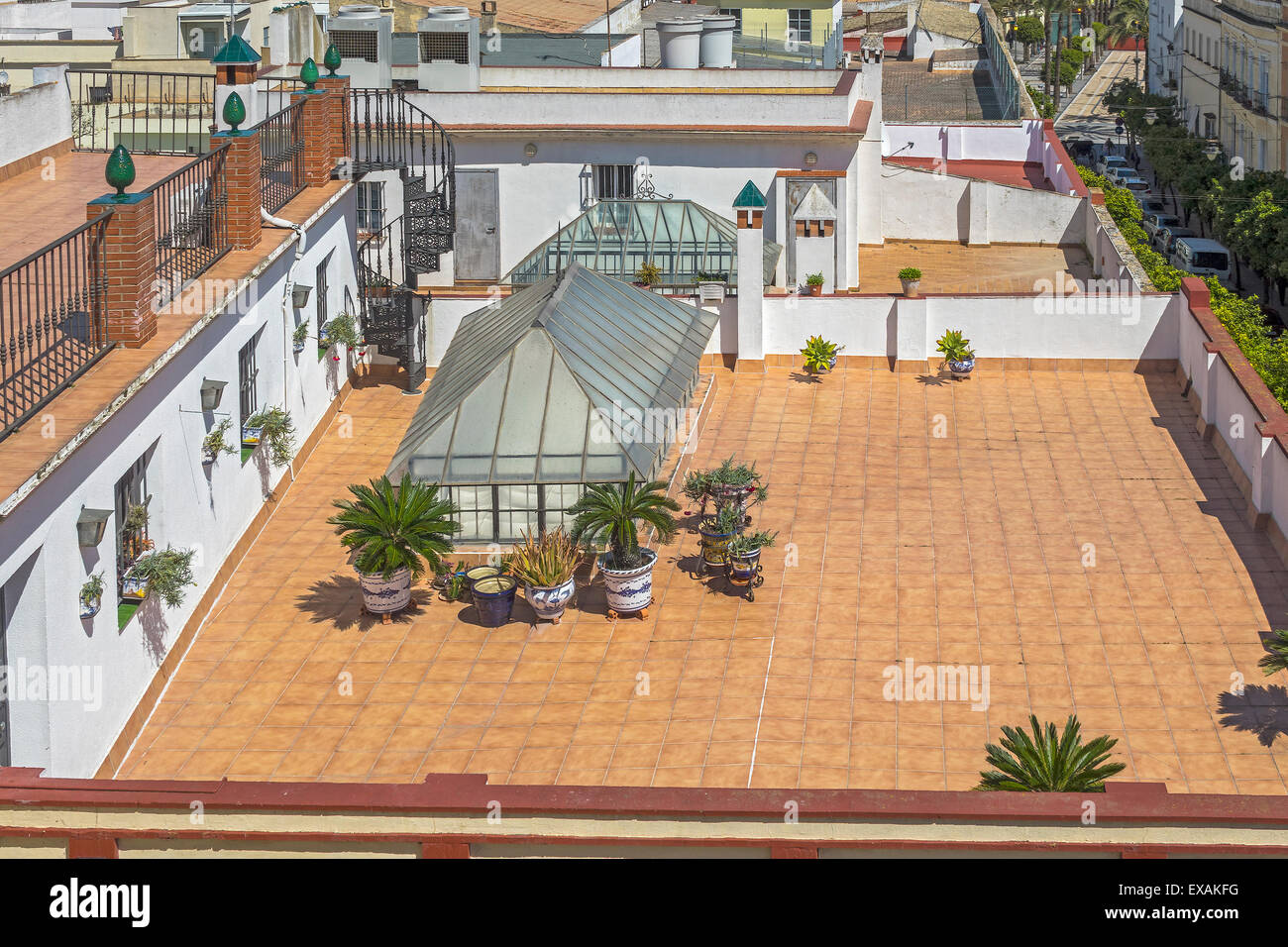 Roof Garden Jerez de la Frontera Andalucia Spain Stock Photo