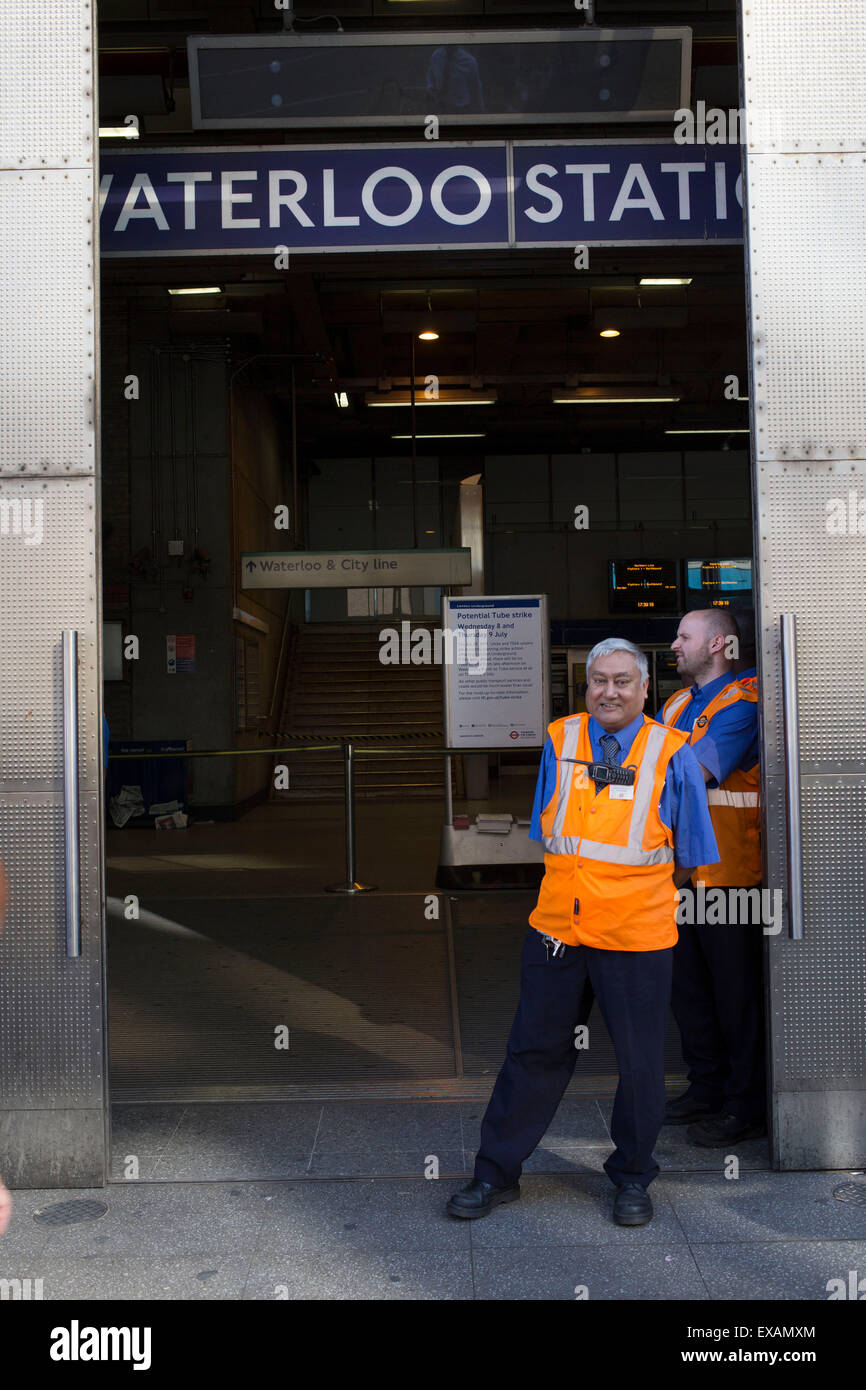 London, UK. Thursday 9th July 2015. Tube and train strikes caused