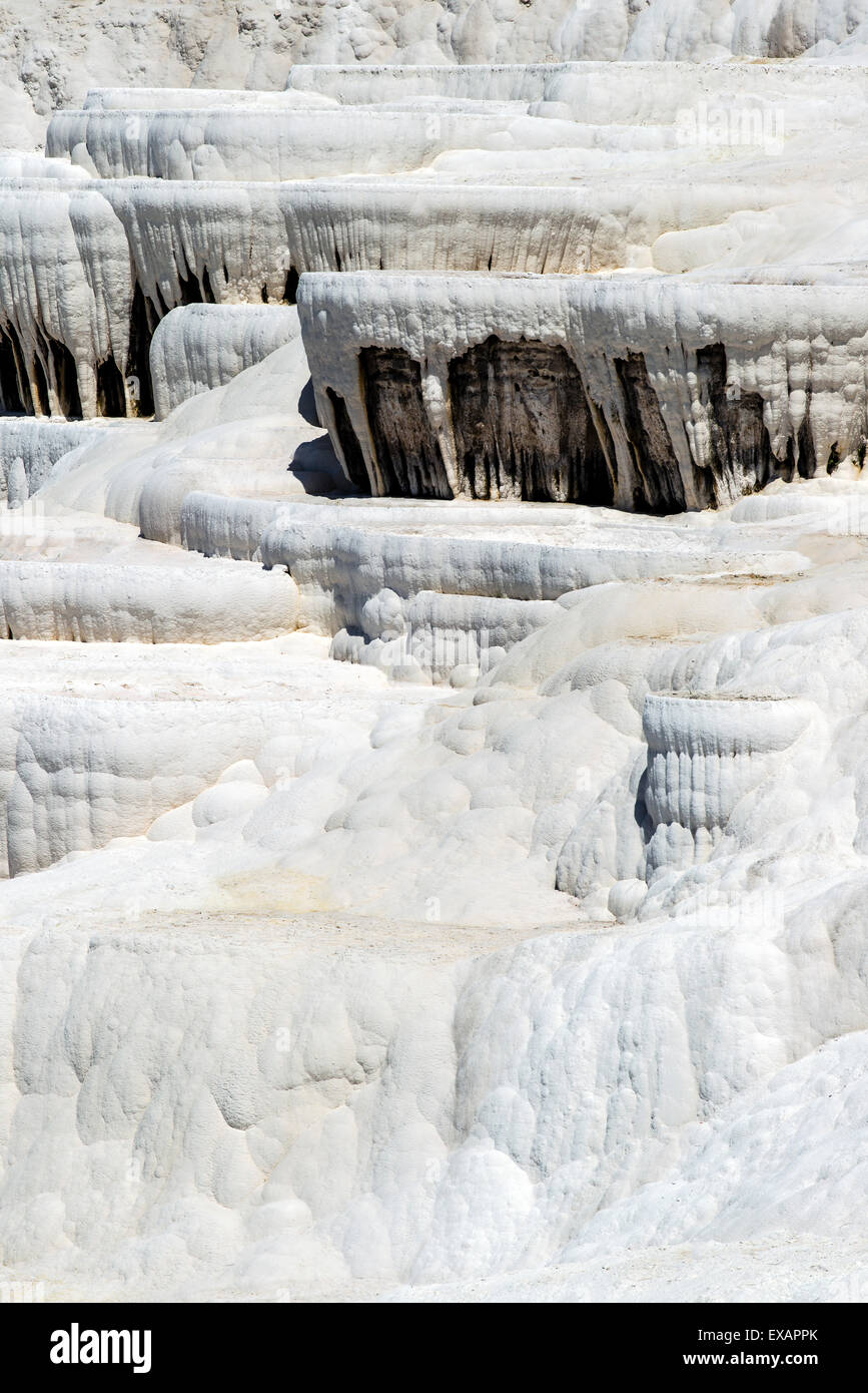 Travertine terrace formations, Pamukkale, Turkey Stock Photo