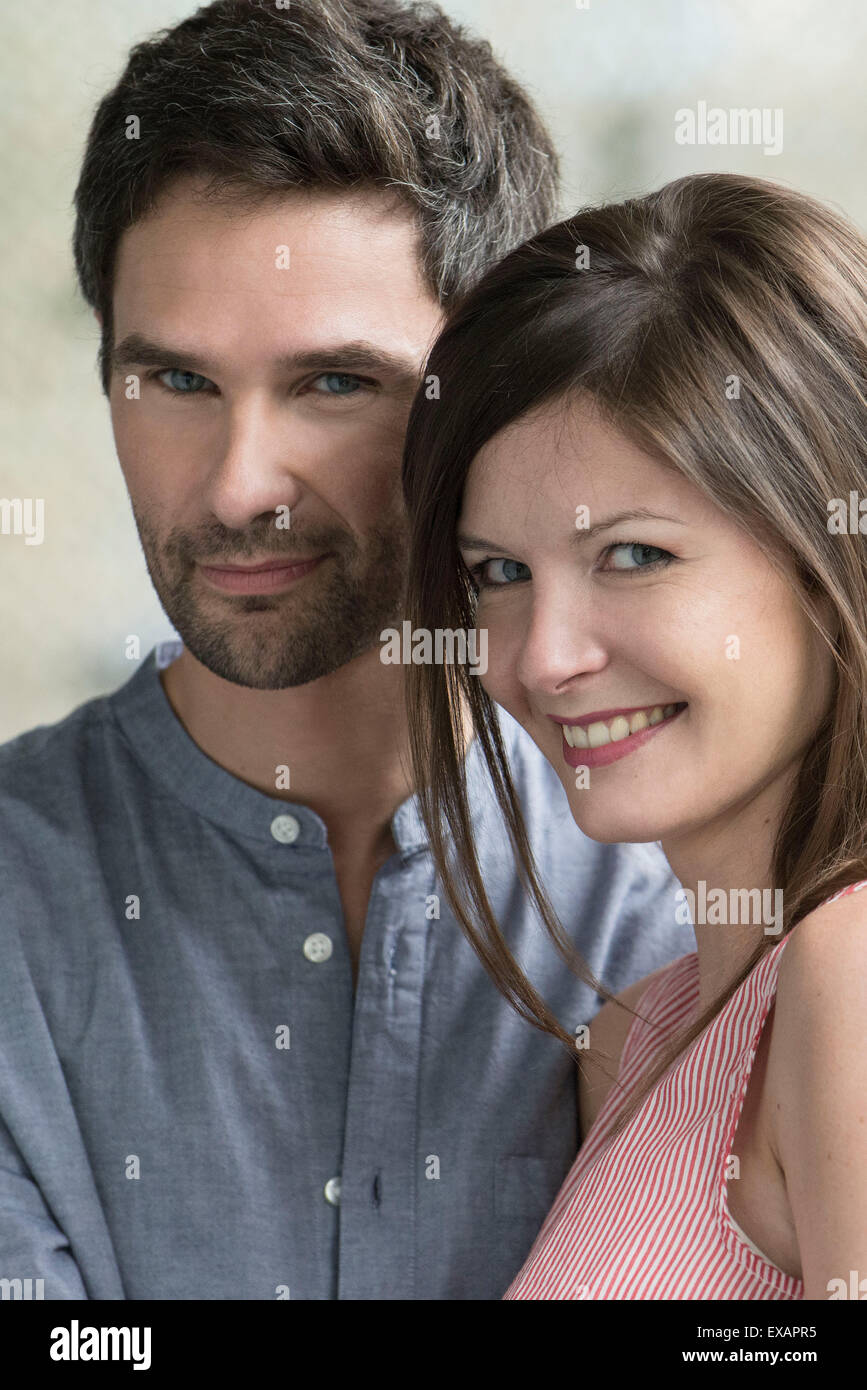 Couple cheek to cheek, portrait Stock Photo