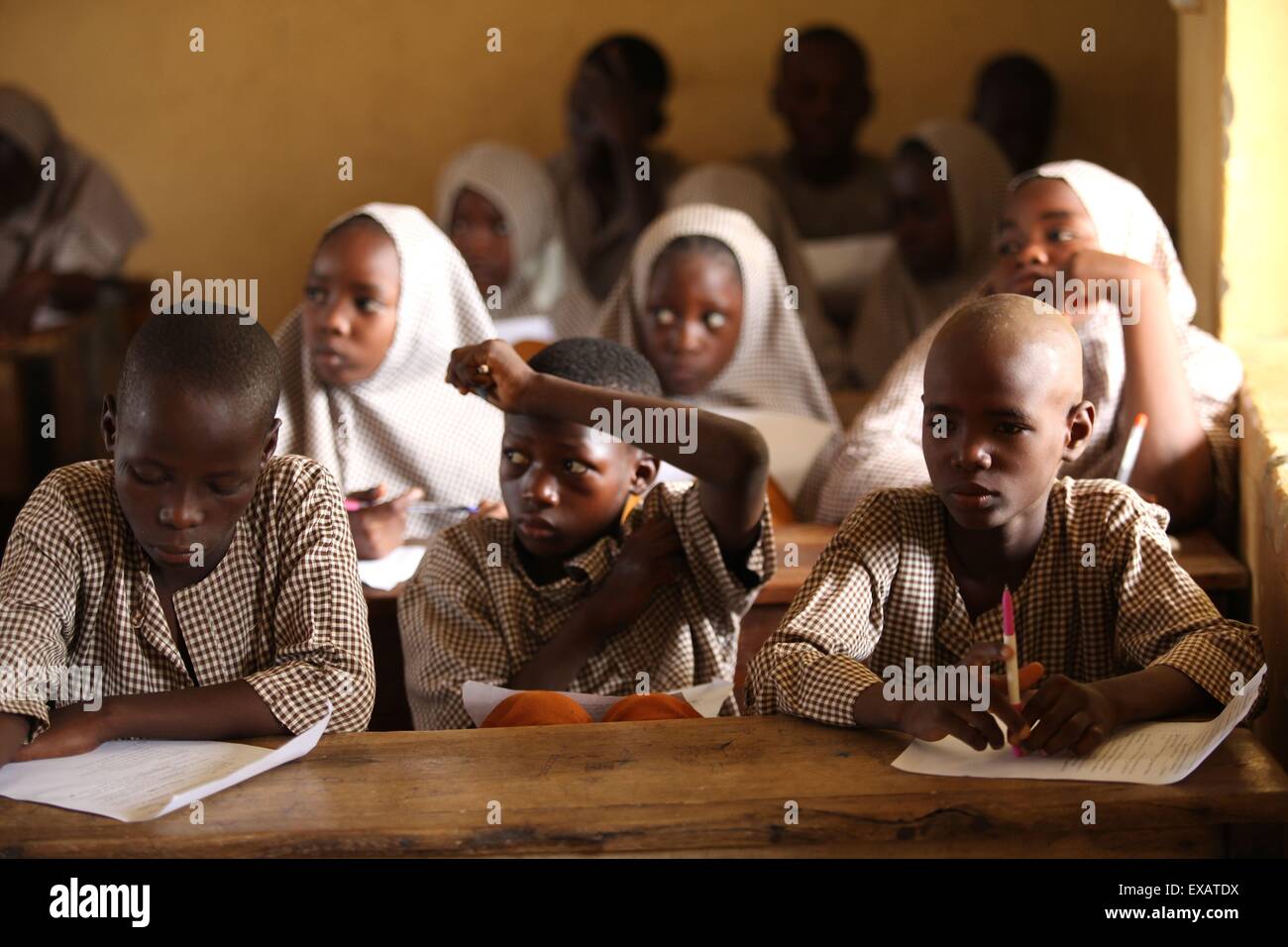 Islamic school in Abuja during examen session Stock Photo - Alamy