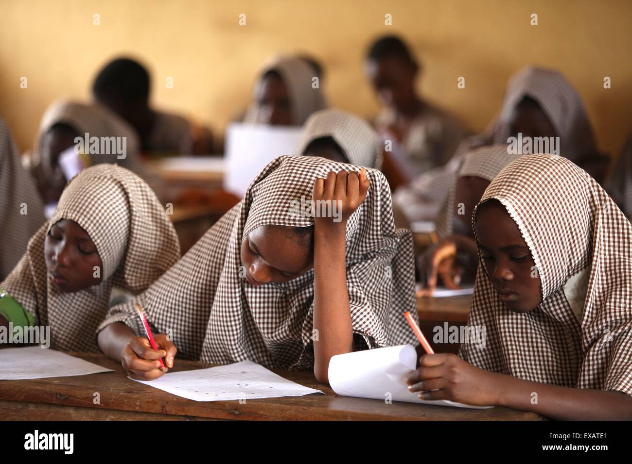 Islamic school in Abuja during examen session Stock Photo - Alamy