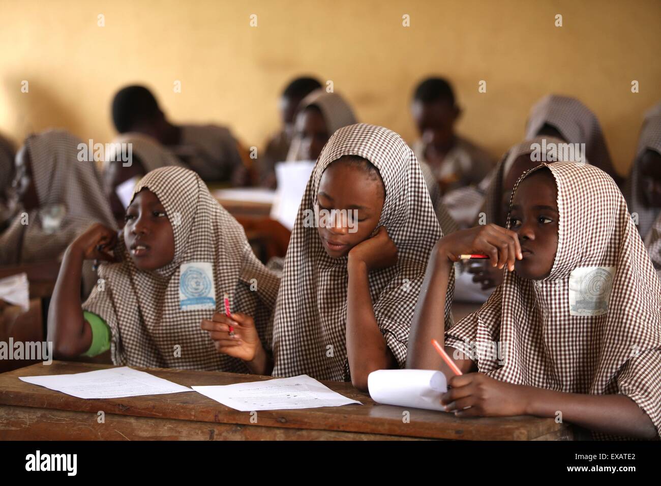 Islamic school in Abuja during examen session Stock Photo - Alamy