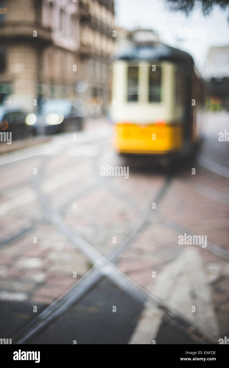 Blurred scene people walking tram hi-res stock photography and images ...