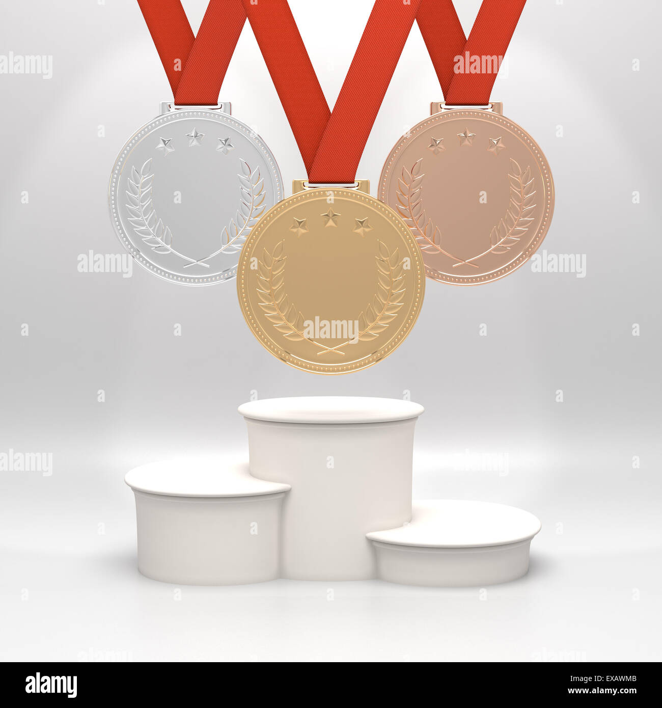 Medals and podium Stock Photo