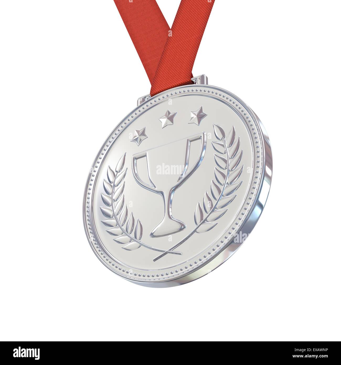 Silver medal Stock Photo