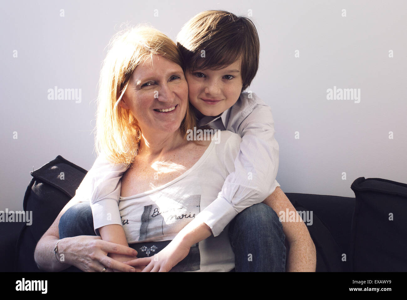 Mother and son, portrait Stock Photo Alamy