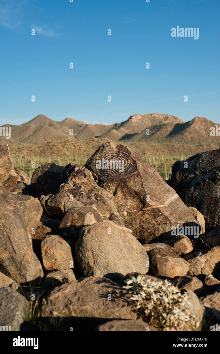 Ancient petroglyph in the deserts of Arizona Stock Photo
