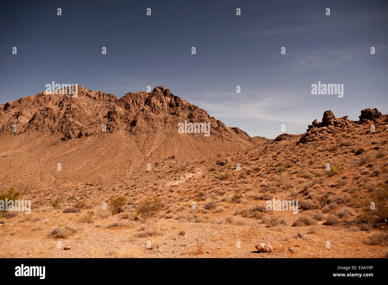 Geological peaks and valleys with blue sky Stock Photo