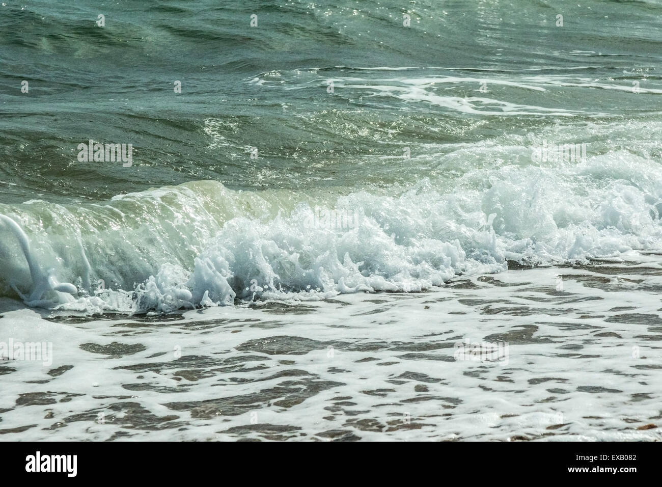 Waves Breaking on Hayling Island Beach, South Coast, UK Stock Photo - Alamy