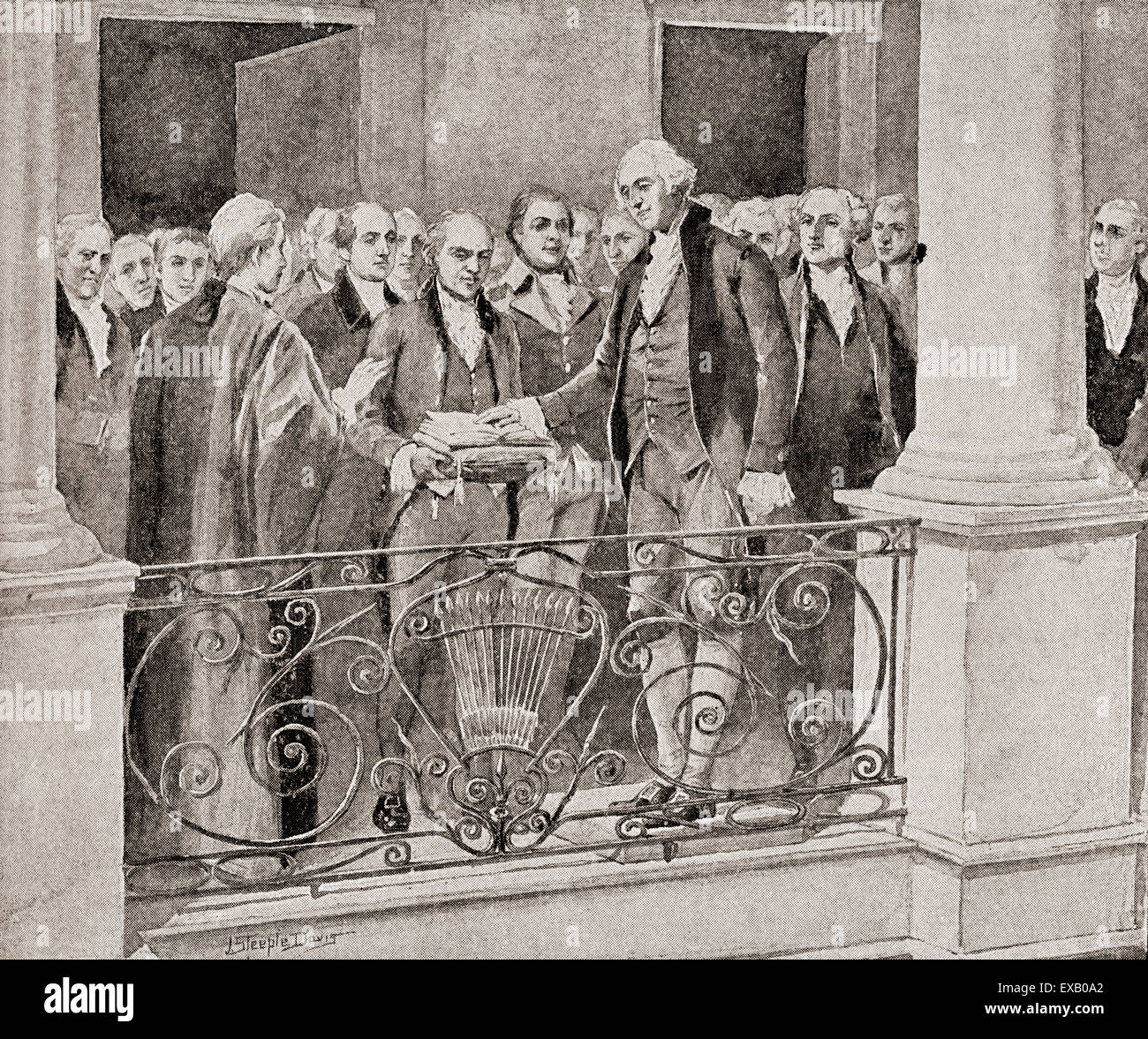 Federal hall new york city 1789 - The Inauguration Of George Washington April 30 1789 George Washington EXB0A2