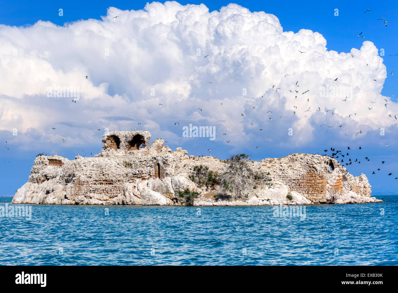 Kiz Kalesi Island, Lake Beysehir, Konya, Anatolia, Turkey Stock Photo