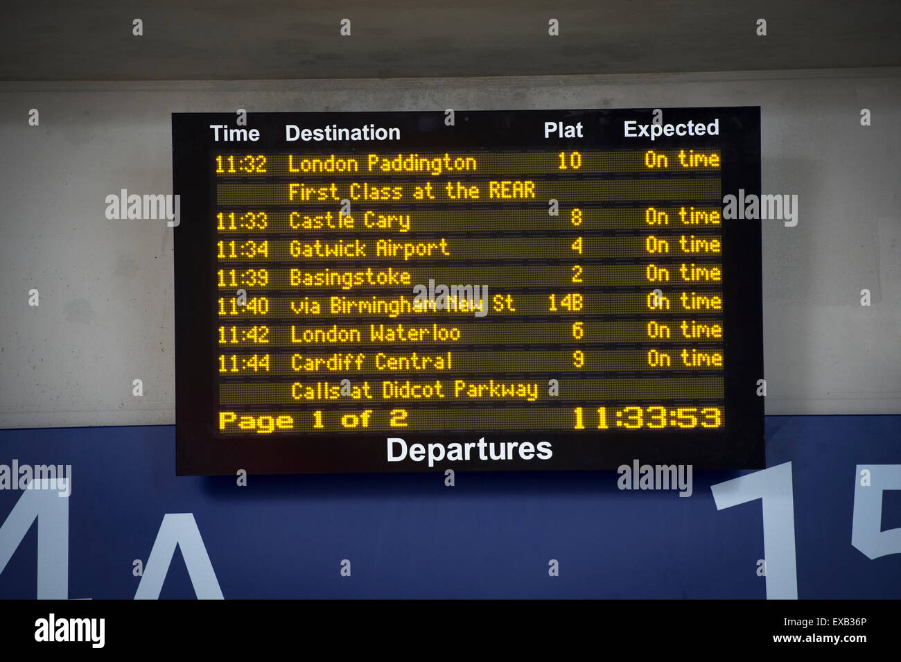 Departure Board On The Concourse Of Reading Railway Station England