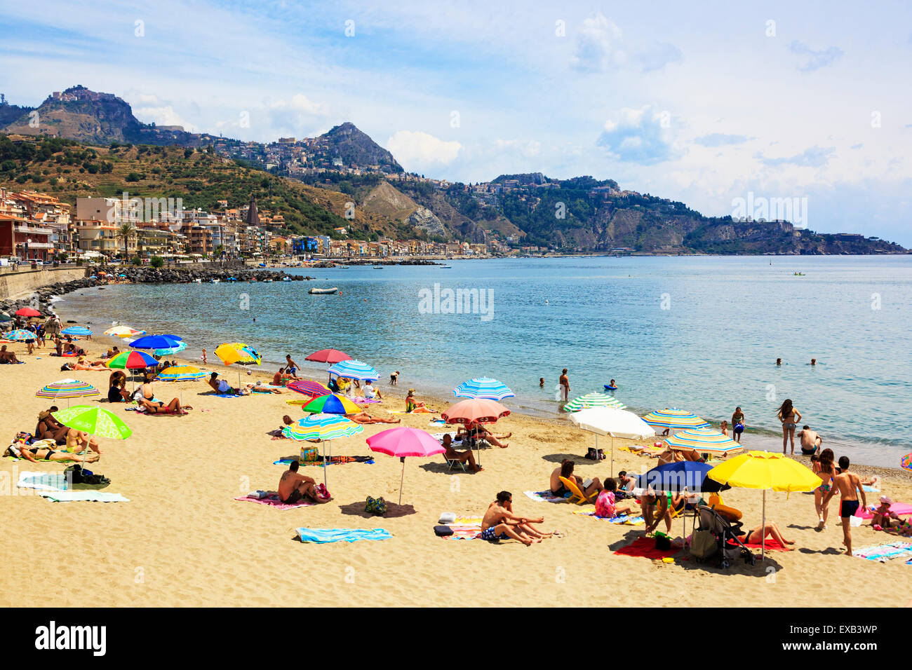 Beach At Giardini Naxos Messina District Sicily With A