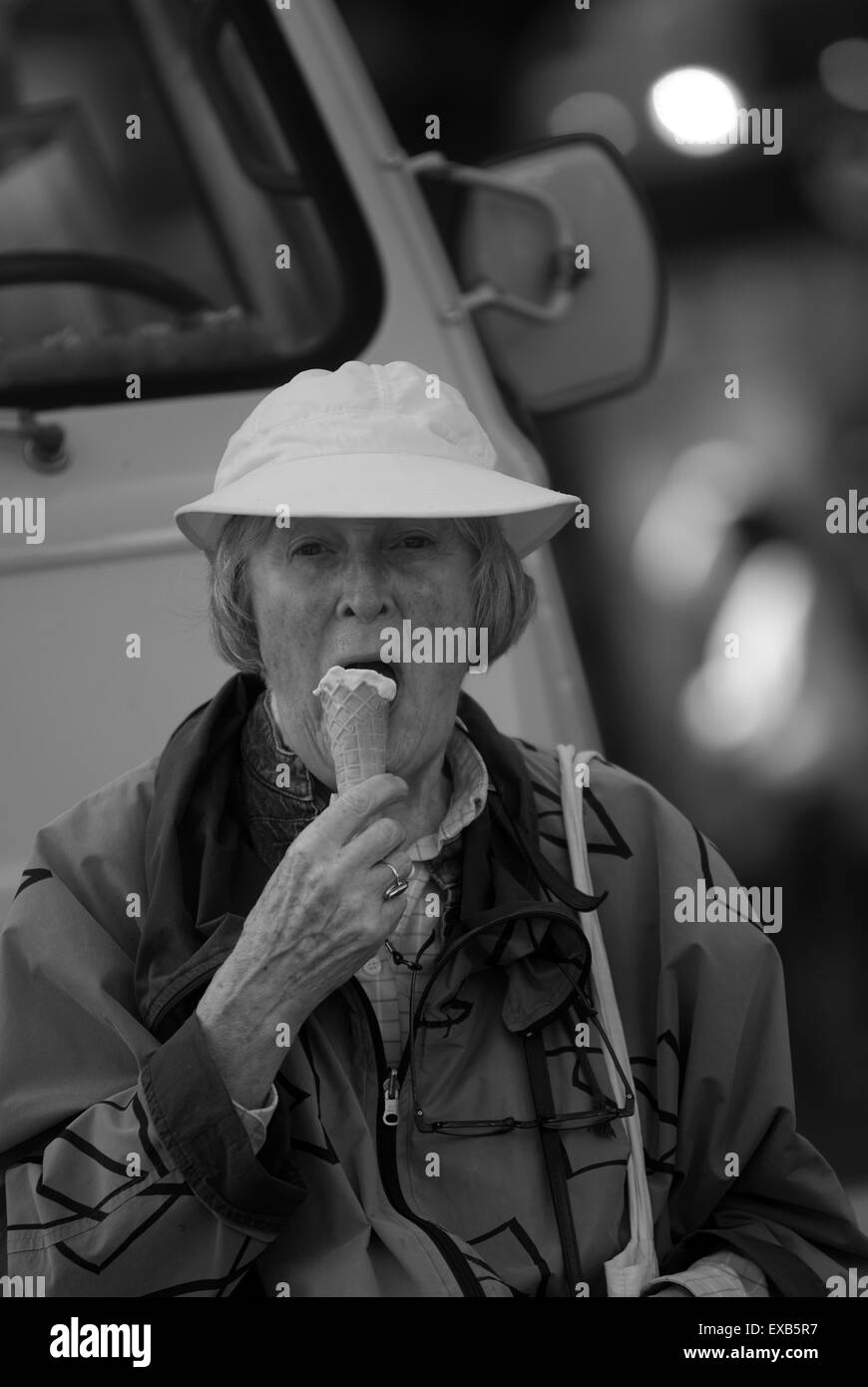 Old lady eating ice cream cone, Utrecht Stock Photo Alamy