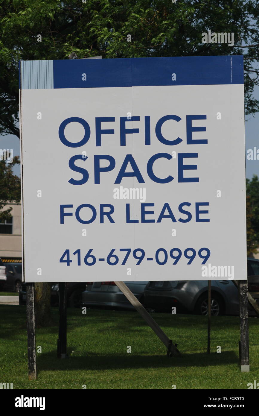 Office Space for lease sign in Toronto, Ontario Stock Photo Alamy