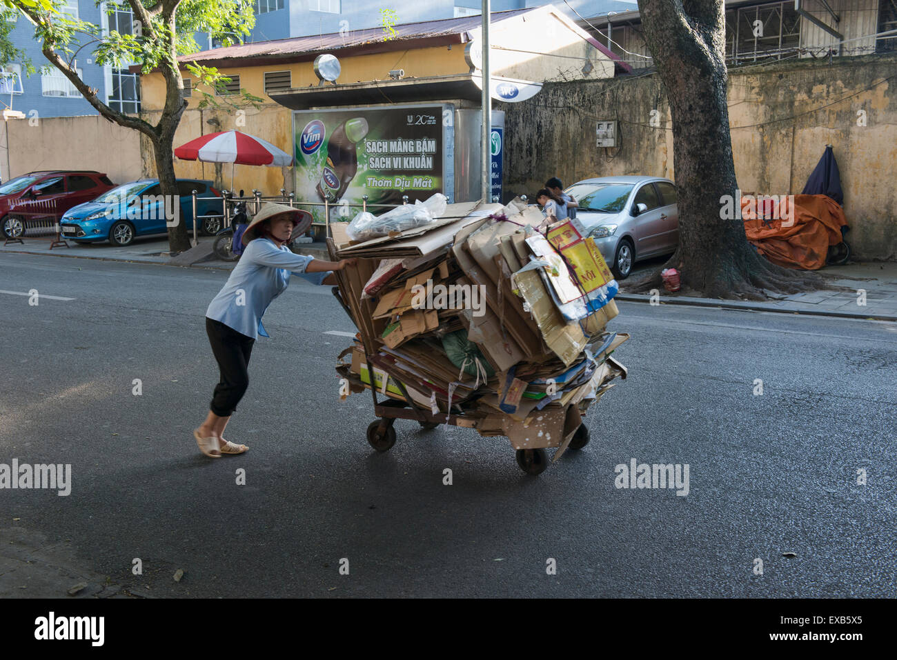 Garbage collector in Hanoi, Vietnam Stock Photo Alamy