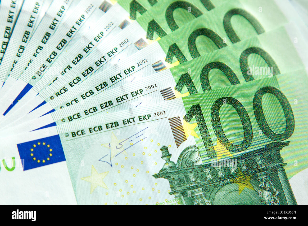 100 Euro notes Stock Photo