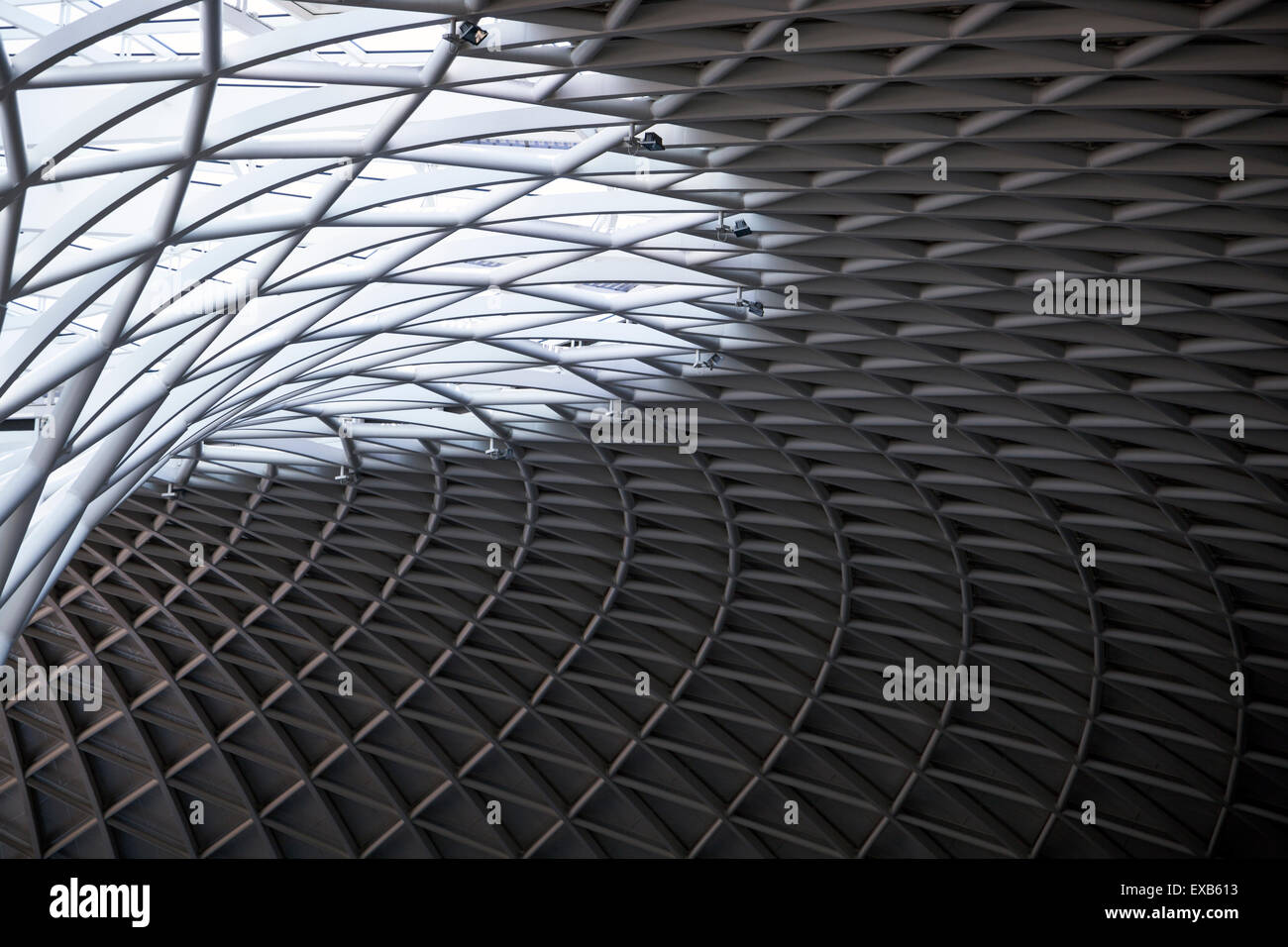 Detail of the roof of the new King's Cross rail station Stock Photo