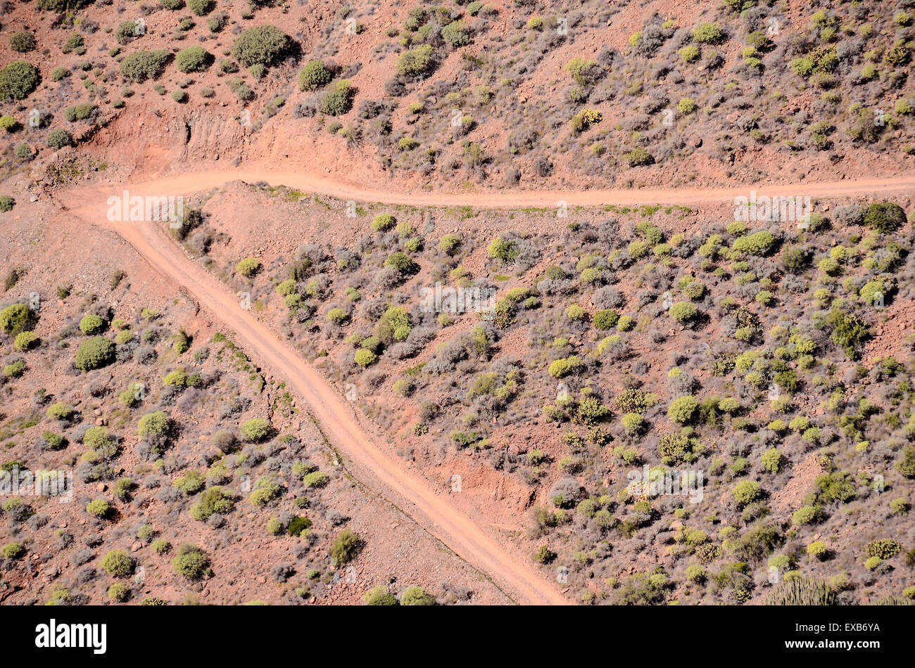 Aerial View of a Desert Road Stock Photo - Alamy