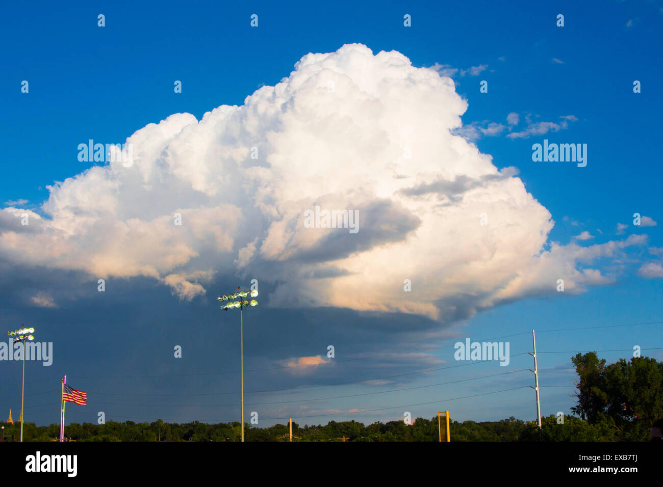Cumulus clouds move in as they turn into cumulonimbus thunder heads Stock  Photo - Alamy