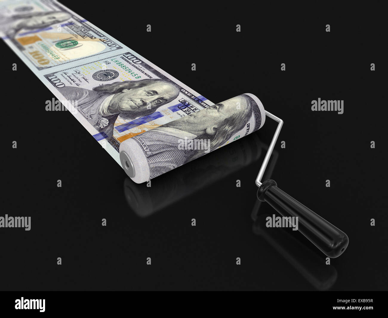 Paint roller and dollar (clipping path included Stock Photo Alamy