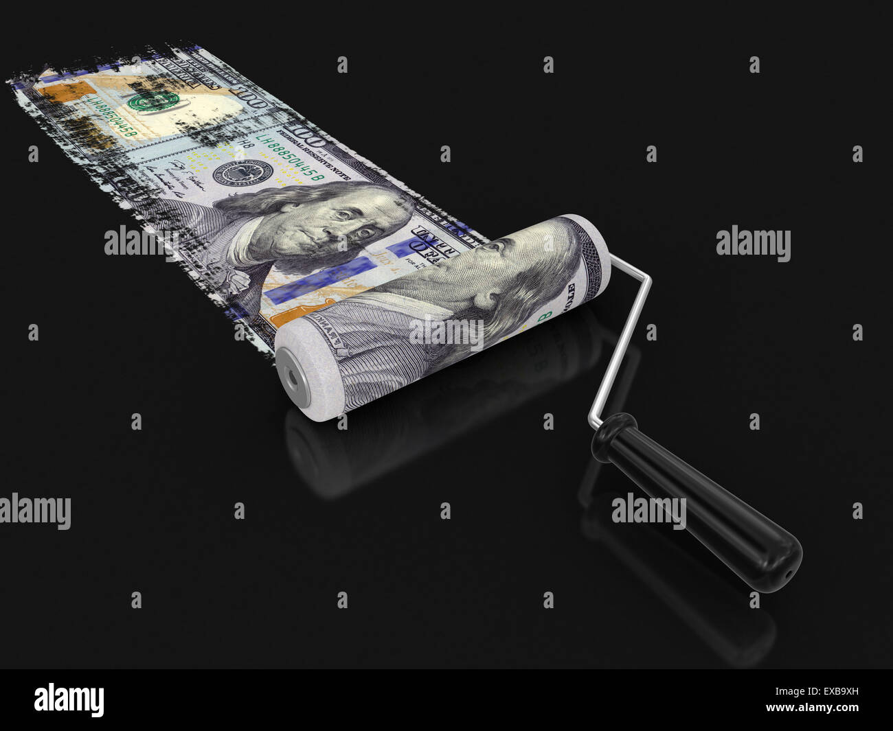 Paint roller and dollar (clipping path included Stock Photo Alamy