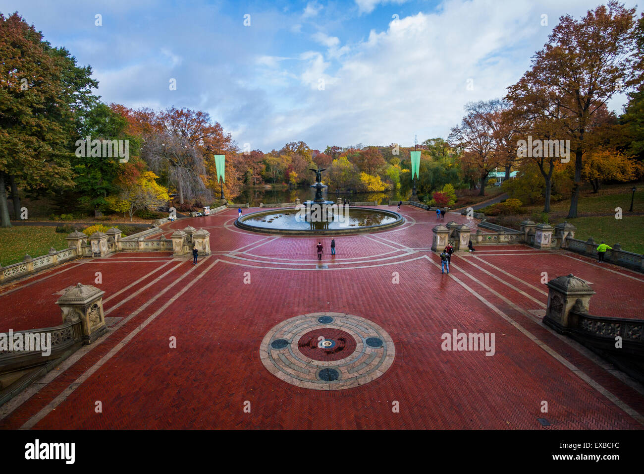 Central Park in New York City. Bethesda Terrace and Bethesda Fountain.  Editorial Image - Image of center, empty: 178120710