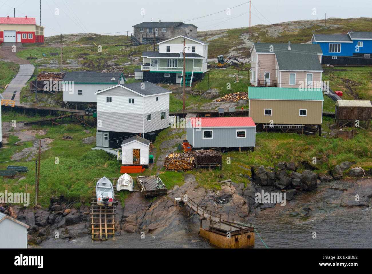 A view of Harrington Harbour on the Lower North Shore of the St. Lawrence  River Stock Photo - Alamy