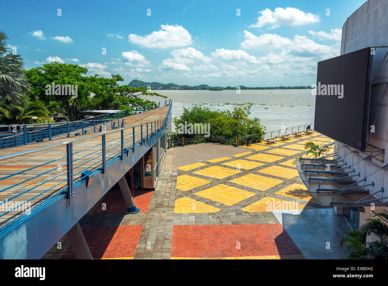 View of part of the boardwalk in Guayaquil, Ecuador Stock Photo