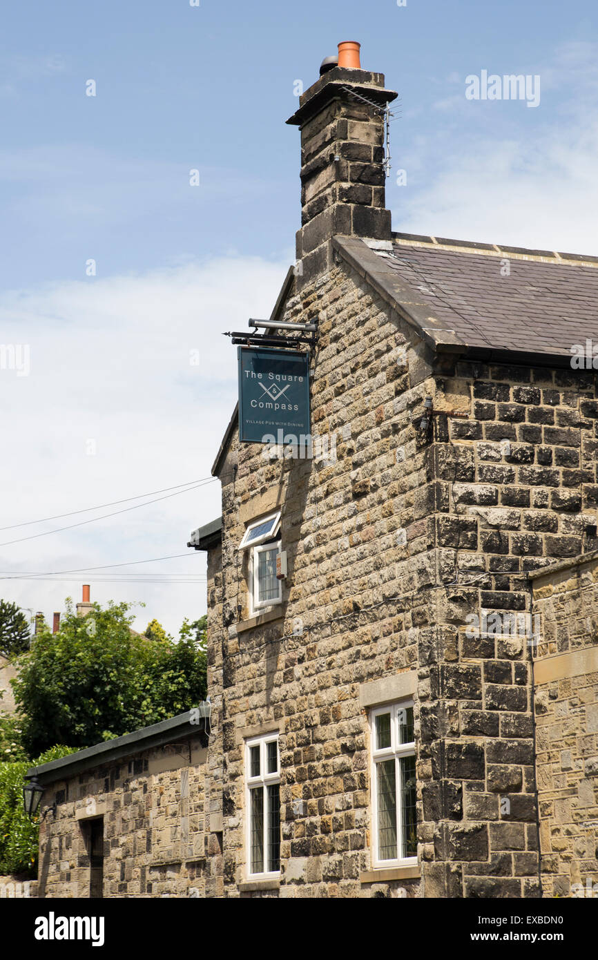 The Square & Compass Pub in North Rigton near Harrogate in North Yorkshire Stock Photo
