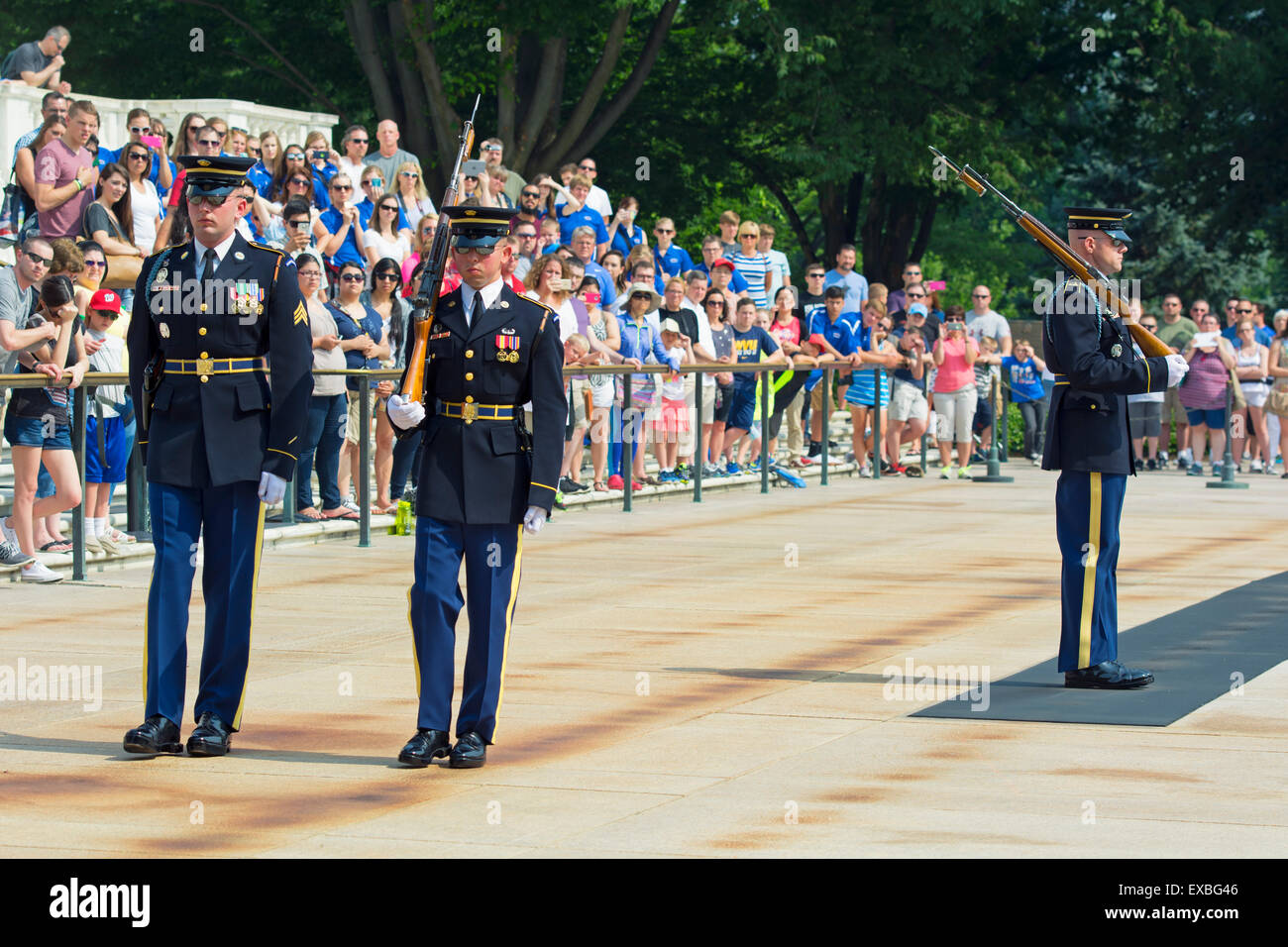 Changing of the Guard, Arlington National Cemetery, Tomb of the Unknown Soldier, Virginia Stock Photo
