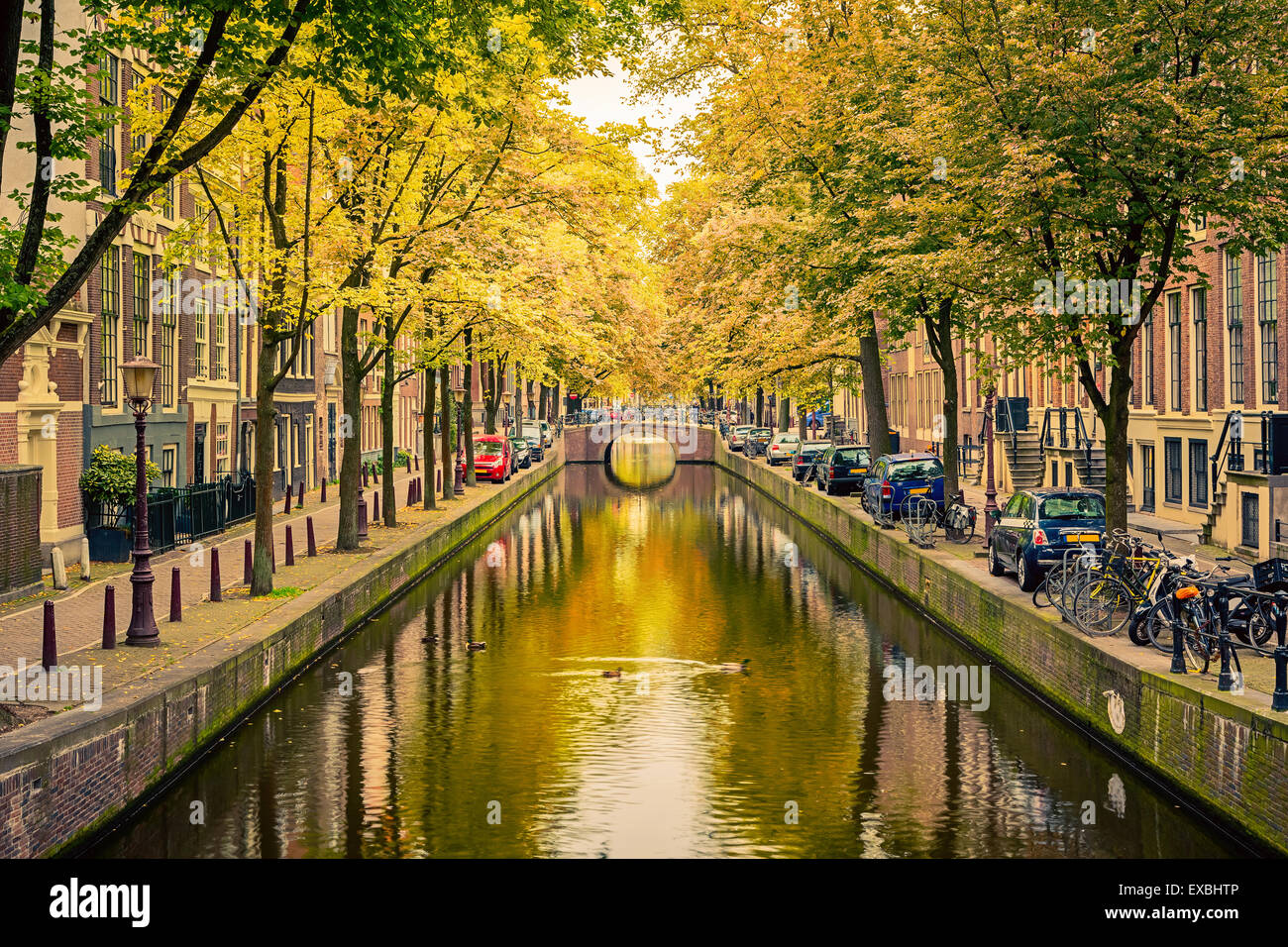 Canal in Amsterdam Stock Photo