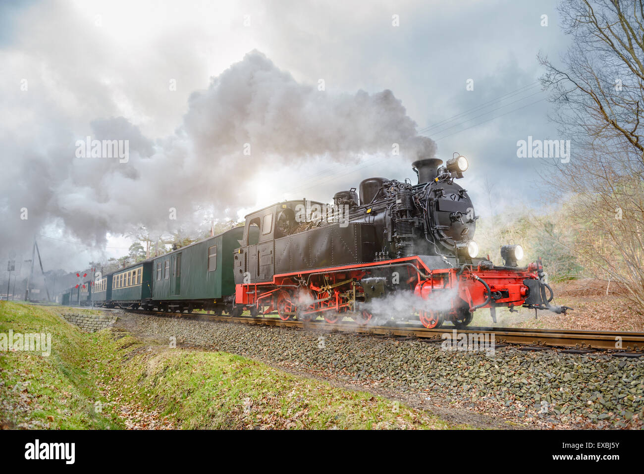 Historical steam train on island Rugen in Germany Stock Photo Alamy