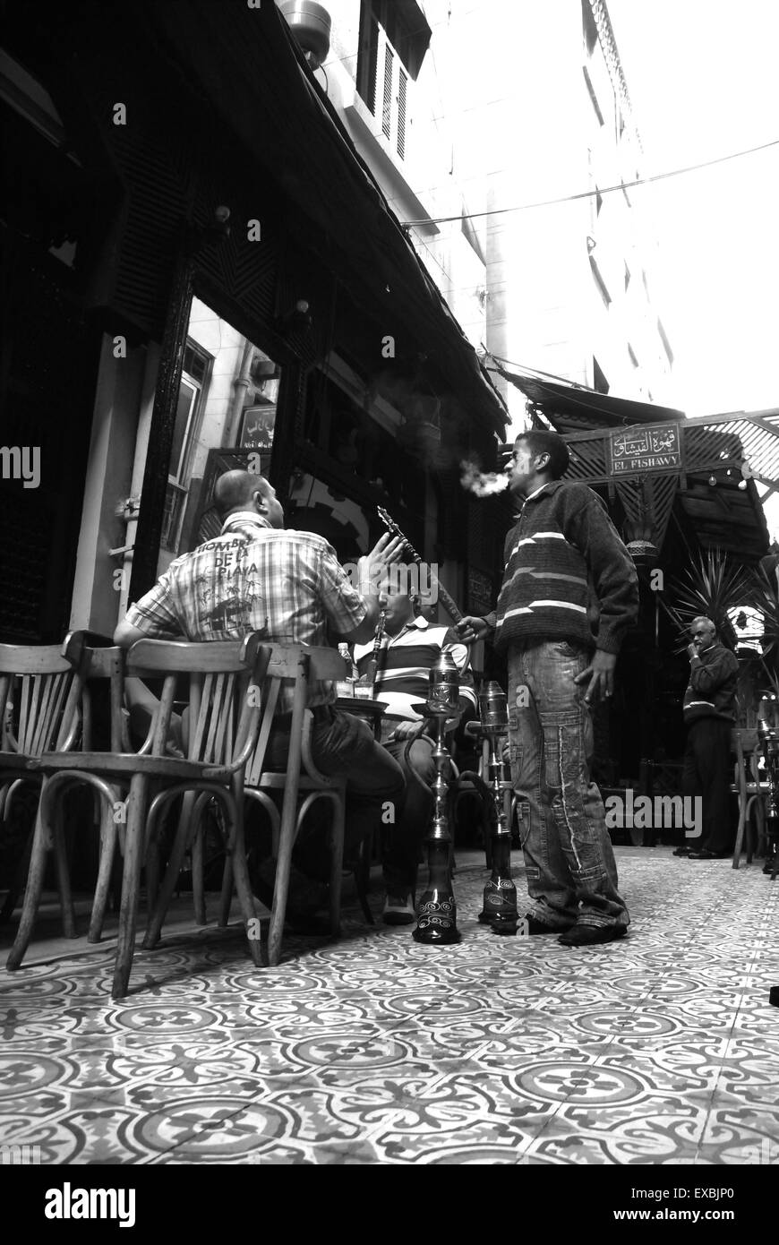 Street cafe, Khan El Khalili Bazaar, Cairo Stock Photo