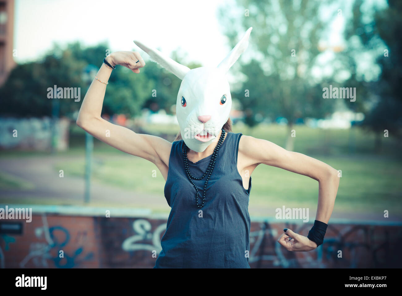 Beautiful model with mask hi-res stock photography and images - Alamy