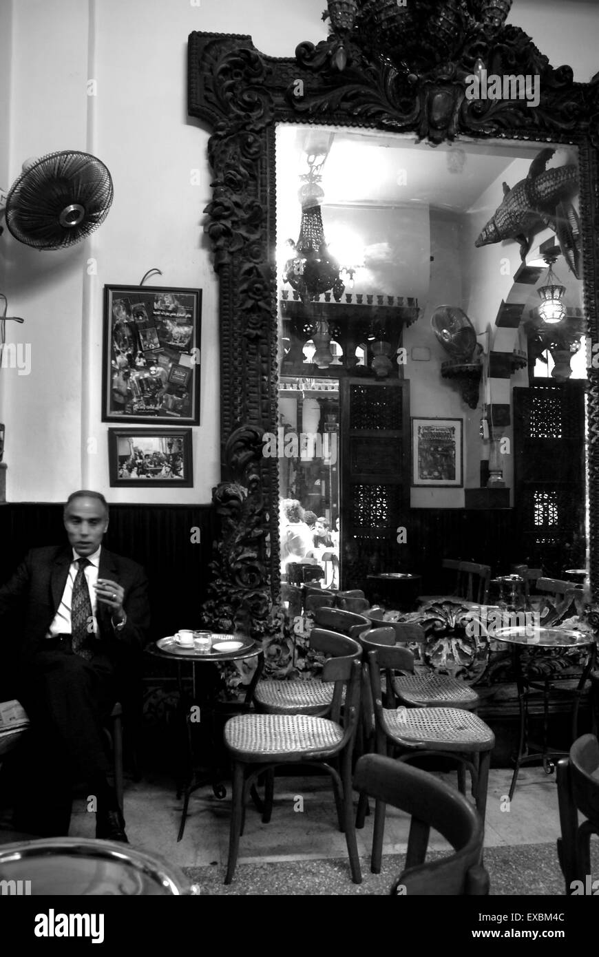 Cafe, Khan El Khalili Bazaar, Cairo Stock Photo