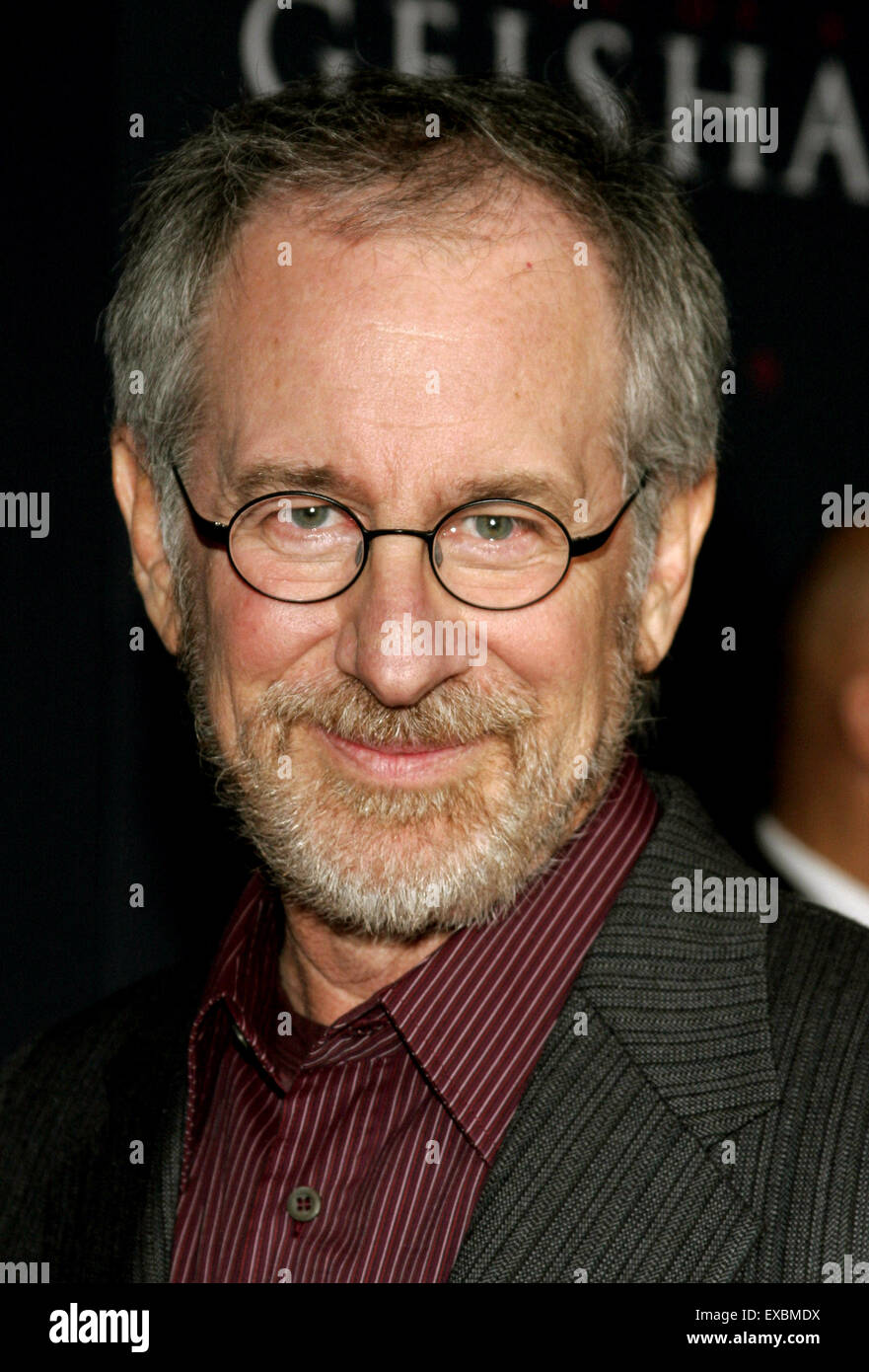 Steven Spielberg attends the Los Angeles Premiere of 'Memoirs of a Geisha' held at the Kodak Theatre in Hollywood. Stock Photo