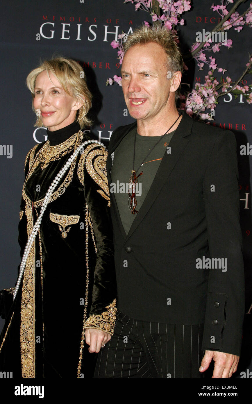 Sting attends the Los Angeles Premiere of 'Memoirs of a Geisha' held at the Kodak Theatre in Hollywood. Stock Photo