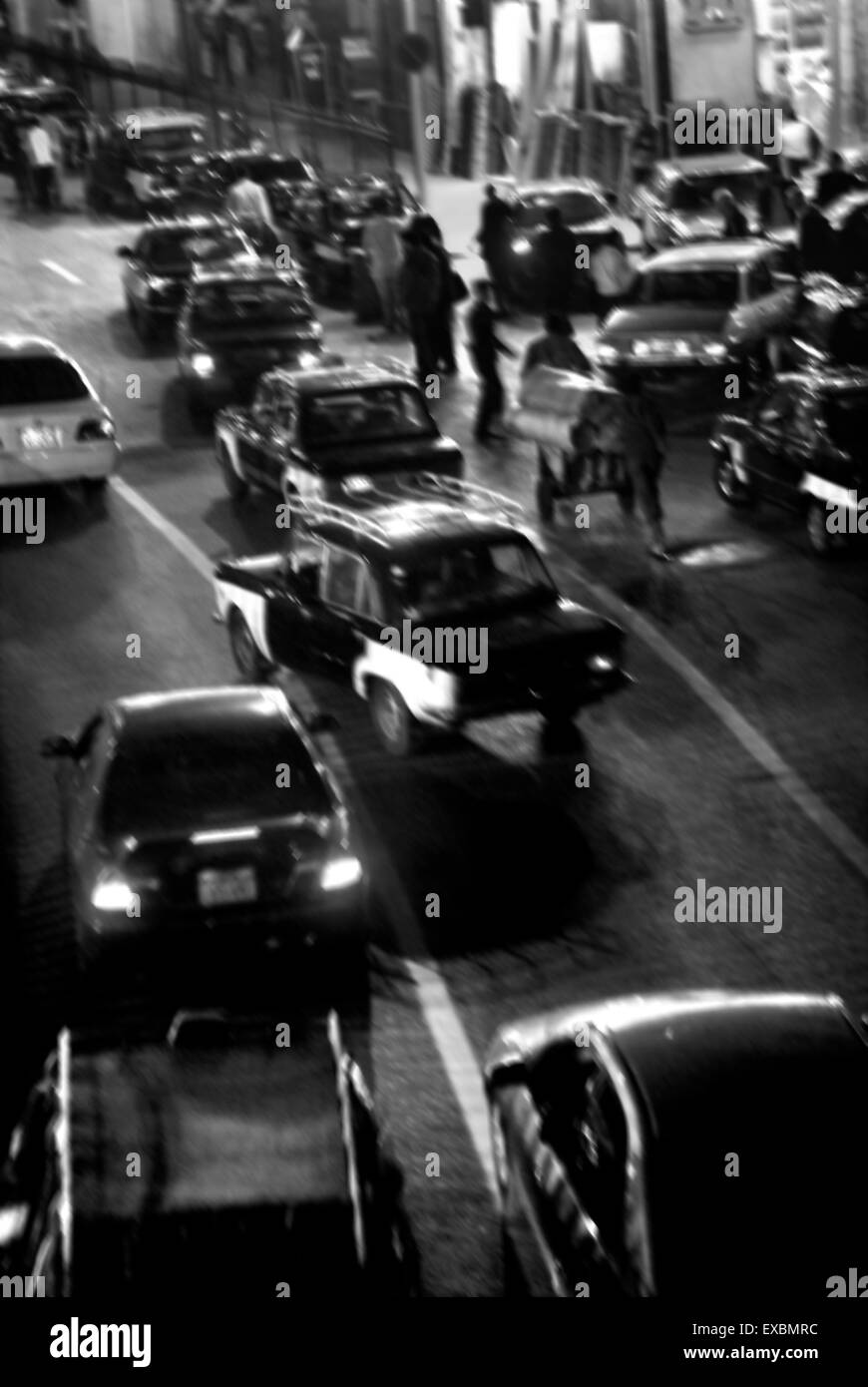 Night time traffic, Cairo, Egypt Stock Photo