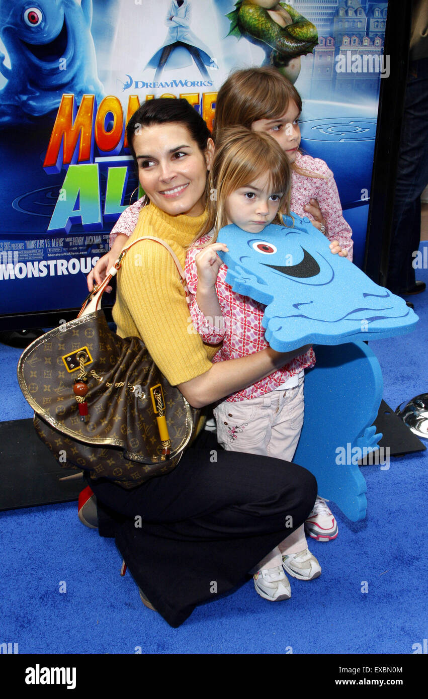 Angie Harmon at the Los Angeles premiere of 'Monsters vs. Aliens'. Stock Photo