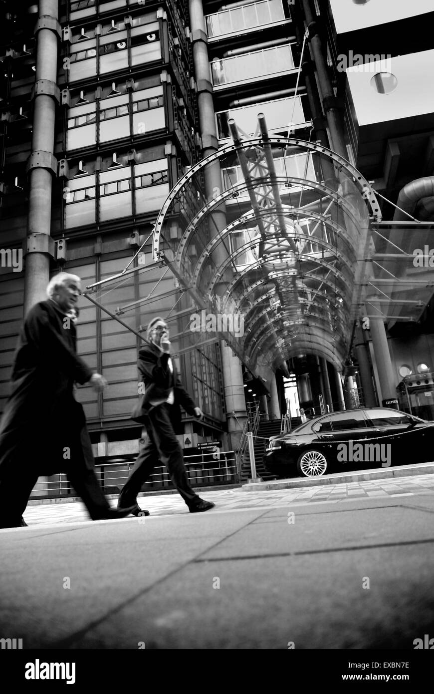 Bankers outside Lloyds Register, The City of London Stock Photo